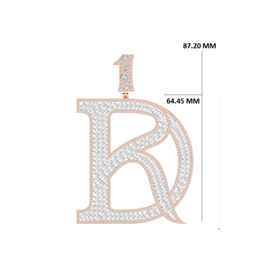 Pendentif Hip Hop personnalisé en diamant de laboratoire, serti pavé, avec nom ou logo, en or massif 9K 14K 18K ou argent, bijoux fins - Product Image 1