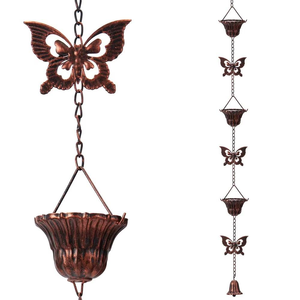 Chaîne de pluie élégante en métal avec finition thermolaquée, résistante aux intempéries, transformant une pluie ordinaire en cascade verticale éblouissante - Product Image 5