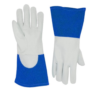 Gants de soudage TIG en cuir de chèvre et croûte de vache, robustes, certifiés CE, réfléchissants, pour la construction, la protection des mains et la protection thermique pour le barbecue - Product Image 5