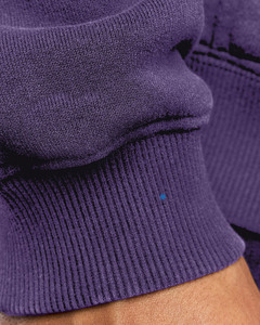Sweat à capuche OEM pour homme, qualité supérieure, logo personnalisé, coupe ample, violet foncé, molleton épais 500 GSM en coton, pull à capuche - Product Image 5
