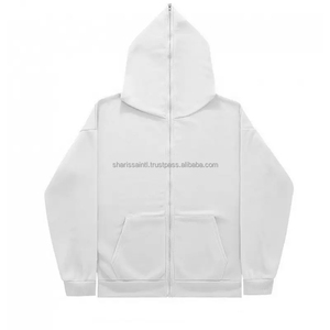 Personalizado puff impresión gráfico Y2K cremallera completa hasta la caída del hombro liso en blanco hombres elegante slim fit sudaderas con capucha y sudaderas para hombres - Product Image 6