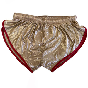 Men's Waterproof Satin <b>Short</b> <b>Shorts</b> Elastic Waist Solid Color Casual PU Coated Polyester Swimwear - Product Image 1