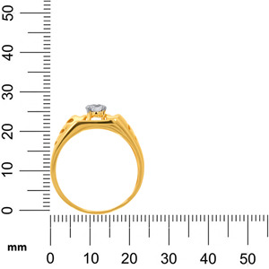 Anillo Solitario para Hombre Shiny Connection, Anillo de Diamantes Solitario de Corte Brillante Redondo de Oro Amarillo de 18K de Lujo para Hombre - Product Image 5