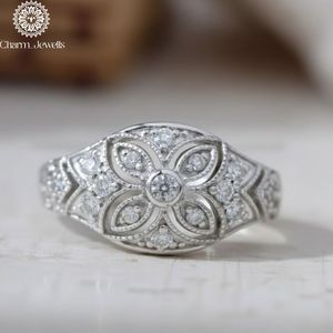 Bague Fleur en Argent 925 Charm_Jewells Style Vintage Unisexe pour Usage Quotidien - Product Image 2