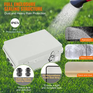 "IP55-rated ABS <b>Plastic</b> Electrical <b>Enclosure</b> Box with Hinged Cover & Stainless Steel for Outdoor Use" - Product Image 3