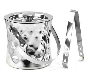 Cubo de hielo metálico moderno para enfriar vino, champán y cerveza, enfriador de bebidas duradero, perfecto para el hogar, la cocina, hoteles y buffets. - Product Image 5