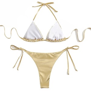 Conjunto de Bikini para Mujer al por Mayor, Último Diseño, Etiqueta Privada Personalizada, Conjunto de Bikini Ligero en Color Sólido - Product Image 6