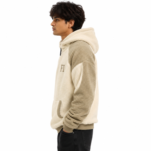 Sweat-shirts en molleton de coton pour hommes, personnalisés, à demi-zip, coupe oversize, manches raglan, logo brodé, poche avant, vêtements décontractés d'hiver, fabrication américaine - Product Image 3