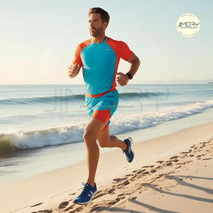 กางเกงกีฬาเอวยางยืดสำหรับผู้ชายกางเกงขาสั้นผ้าตาข่ายสำหรับออกกำลังกายฟิตเนสแห้งเร็ว - Product Image 2