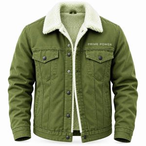 Men's Sherpa <b>Denim</b> Trucker <b>Jacket</b> Winter Fleece Lined Jean Coat Custom Logo OEM Manufacturer Direct Wholesale Casual Outerwear - Product Image 6