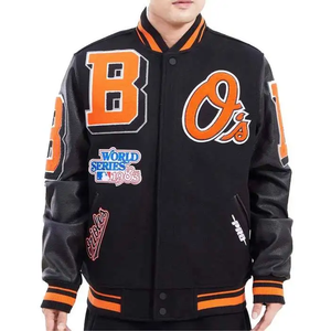 Veste de baseball brodée de style universitaire haut de gamme avec des motifs de broderie personnalisés et des détails décoratifs - Product Image 5