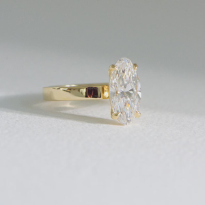 Anillo de Compromiso con Diamante Cultivado en Laboratorio de 1 Ct, Corte Ovalado, Claridad VS1, Color F, Oro Amarillo de 10k, Joyería Unisex, Certificado IGI - Product Image 3