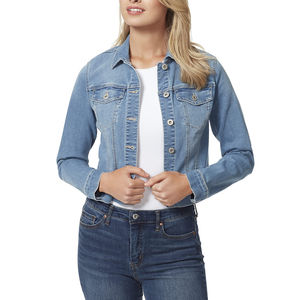 Veste en jean pour femme, prix abordable, hiver, logo personnalisé, design élégant, streetwear, coupe courte - Product Image 1