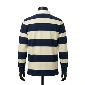เสื้อรักบี้ผ้าฝ้ายฟลีซ 100% แบบสั่งทำพิเศษ ปักลายแบบแอพพลิเค ลายเรียบ หน้าหนัก แขนยาว ระบายอากาศได้ดี สำหรับผู้ชาย รับผลิตแบบ OEM ODM - Product Image 5
