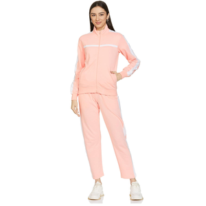Chándal de mujer en oferta, nuevo diseño elegante y personalizado, color liso, corte regular, top largo con cremallera para mujer. - Product Image 1