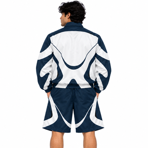 Custom ODM <b>Y2K</b> Style Men's Vintage Contrast Panel Loose Fit Embroidery Water Resistant Windbreaker <b>Streetwear</b> Casual Outfits - Product Image 2