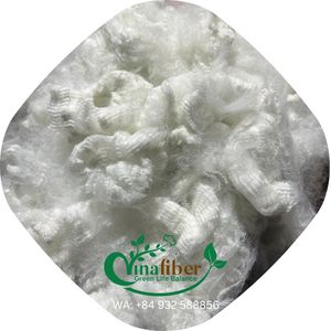 Fibre de polyester recyclé blanc 6D SD de haute qualité, certifiée GRS, matière première unie pour matelas et tissu non tissé, prix bas - Product Image 3