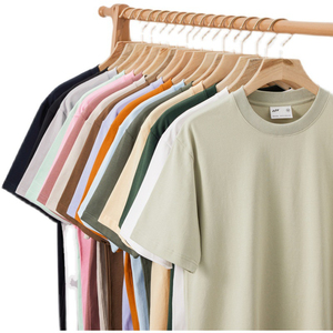 Mens Summer T-shirt <b>Base</b> <b>Layer</b> <b>Short</b>-<b>sleeve</b> Slim Cotton Vintage Trendy Blank Solid-color O-Neck 240g Anti-Pilling Casual Custom - Product Image 3