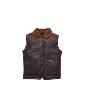Gilet classique en cuir véritable de style cowboy offrant une qualité robuste et un port confortable - Product Image 3