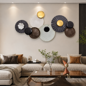 DAYSTAR TRADE Ensemble de sculptures murales géométriques rectangulaires en métal moderne, décoration abstraite pour le salon, lot multi-pièces - Product Image 2