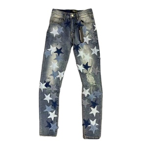 2025 <b>Men's</b> Coated High Street <b>Flare</b> Denim <b>Jeans</b> with Patchwork Slim Fit Trousers - Product Image 1