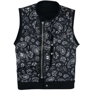 High Quality Casual Cotton Canvas Fabric Motorbike Vest Wholesale Breathable Outerwear Multi Pocket Inside <b>Bandana</b> Lining - Product Image 4
