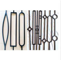 Balustre d'escalier moderne en fonte noire, design ovale en boucle, résistant à la rouille, protégé contre les UV, poteau décoratif en métal pour villa