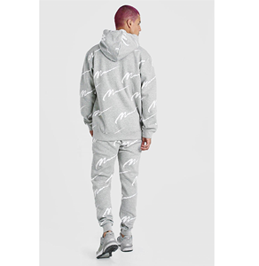 ชุดวอร์มมีฮู้ดแบบดึงเชือกสำหรับผู้ชาย,ชุดวอร์มเสื้อฮู้ดแบบสวมพิมพ์ลายทั้งตัวฤดูใบไม้ร่วงฤดูหนาวน้ำหนักเบา - Product Image 2