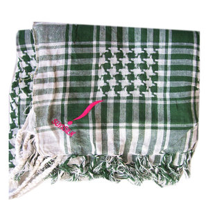 Tactical Shemagh Head <b>Scarf</b> in Houndstooth Print <b>Square</b> Keffiyeh Cotton Embroidered Logo for Summer Outdoor Desert Breathable - Product Image 4