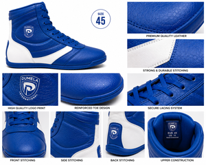 Botas de Boxeo Dumela, Azules y Blancas, de Cuero, de Caña Alta, para Entrenamiento, Ecológicas, Transpirables, Cómodas, Duraderas, para Todas las Estaciones - Product Image 3