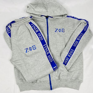 Survêtement en molleton de coton brodé Zeta Phi Beta Sorority pour femmes |   Survêtement de jogging personnalisé pour femmes brodé ZPB Sorority - Product Image 4