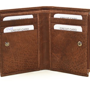 Genuine Leather Bifold Driver's License <b>Wallet</b> Vintage Compact Small <b>RFID</b> Blocking Lychee Grain Open Closure Polyester Candy - Product Image 5