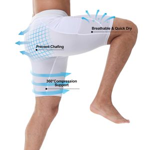 Shorts pour hommes de couleur unie à taille mi-haute avec deux poches latérales, tissu tricoté respirant, taille élastique, style décontracté - Product Image 5