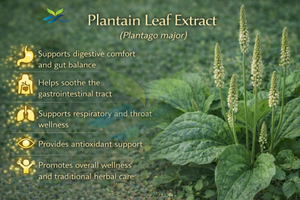 Extrait de feuille de plantain pur et naturel (Plantago major) de qualité alimentaire, fourni directement par l'usine HGO, rapports d'extraction 5:1, 10:1, 20:1 - Product Image 5