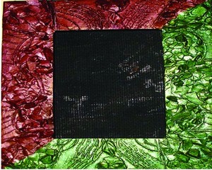 Rectangular Wood Photo <b>Frame</b> with Red and Green Textured Border Black Center Panel Creative <b>Design</b> Decorative <b>Wall</b> Art - Product Image 1