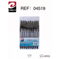 Stylos à bille en plastique noir Modèle 04519 pour usage au bureau et à l'école Fabriqué en Chine