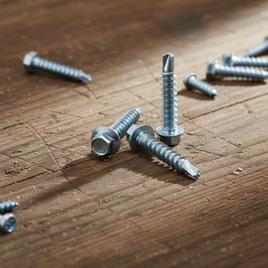 Vis autoperceuses à tête hexagonale avec pointe TEK, classe 4.8 6.8, filetage grossier, acier au carbone zingué, pouces, DIN/ANSI PDC - Product Image 1