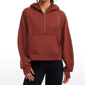 <b>Women</b> <b>Quarter</b> <b>Zip</b> <b>Sweatshirt</b> Premium Cotton Blend Pullover Long Sleeve Wholesale OEM Custom Apparel - Product Image 1