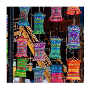 Nuevo Regalo, Linterna Textil Hmong de Vietnam, Tela Brocada Colorida, Lámpara Decorativa, Decoración para Festivales Culturales y el Hogar - Product Image 2