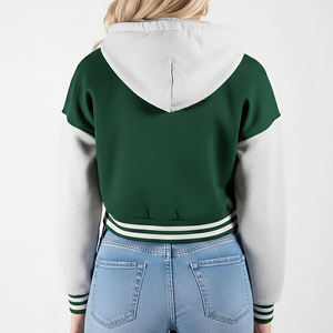 Veste universitaire courte en coton uni personnalisée pour femme 2026 – Tendance décontractée – Service OEM - Product Image 3