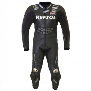 Traje de Carreras MotoCP de Marc Marquez, Traje de Cuero Premium de Una Pieza para Pista con Deslizadores, Mono/Traje OEM con Protección CE - Product Image 1