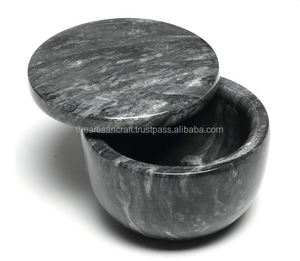 Elegante caja de sal de mármol negro con tapa, accesorio de cocina duradero, elegante y funcional, perfecto para mesa de Artisan Craft - Product Image 5