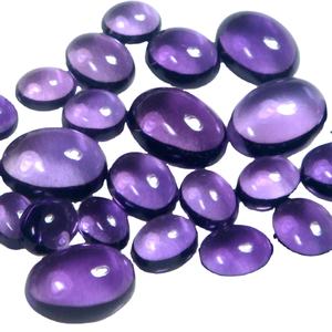 ราคาขายส่ง อัญมณีทรงรีแบบคาโบชอง คุณภาพเยี่ยม ด้านหลังเรียบ ขนาดมาตรฐาน ฟรีไซส์ สีม่วง หินอะมีทิสต์จำนวนมาก - Product Image 6