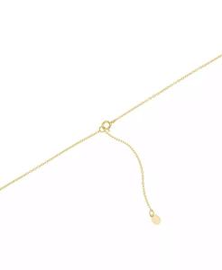 Collana pendente a croce di zirconi cubici in argento Sterling placcato oro 14k, estensore 16 "+ 2" | Macacy's - Product Image 3