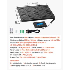 Báscula Digital Postal de Doble Precisión, 660 Libras, Báscula Comercial con Pantalla LCD y Función de Tara/Retención para Equipaje - Product Image 4