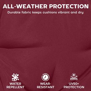 Cuscino per Chaise Longue da Esterno Rosso 53x183 cm, Spessore 10 cm con Lacci per Mobili da Giardino - Product Image 5