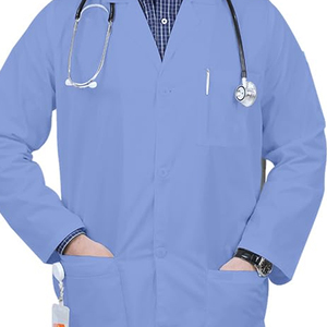 Blouse de laboratoire unisexe en coton blanc à manches longues avec poches fonctionnelles et détection d'aiguilles, uniforme d'hôpital pour les environnements cliniques et de laboratoire - Product Image 5