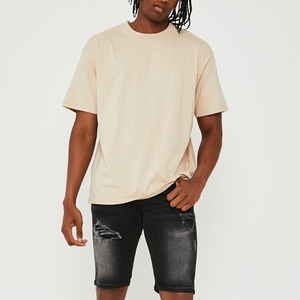 เสื้อยืดคอตตอน 100% คุณภาพสูงสำหรับผู้ชาย ทรงโอเวอร์ไซส์ ไหล่ตก สไตล์ลำลอง สำหรับหน้าร้อน น้ำหนักเบา ขายส่ง รับผลิตตามแบบ - Product Image 1