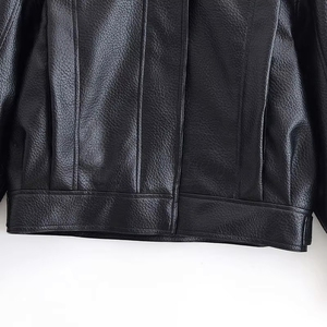 Chaqueta de Cuero Negra de Manga Larga, Estilo Otoñal, para Motocicleta, Marca Tamda International, Transpirable, Tallas Grandes, Personalizable para Equipos - Product Image 4