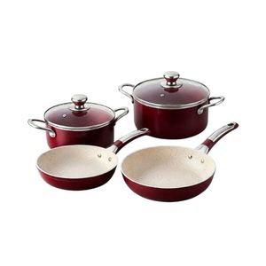 Ensemble de 4 ustensiles de cuisine de style américain en céramique antiadhésive avec couvercles en verre pour tous les types de cuisinières, construction en aluminium, passe au lave-vaisselle - Product Image 3